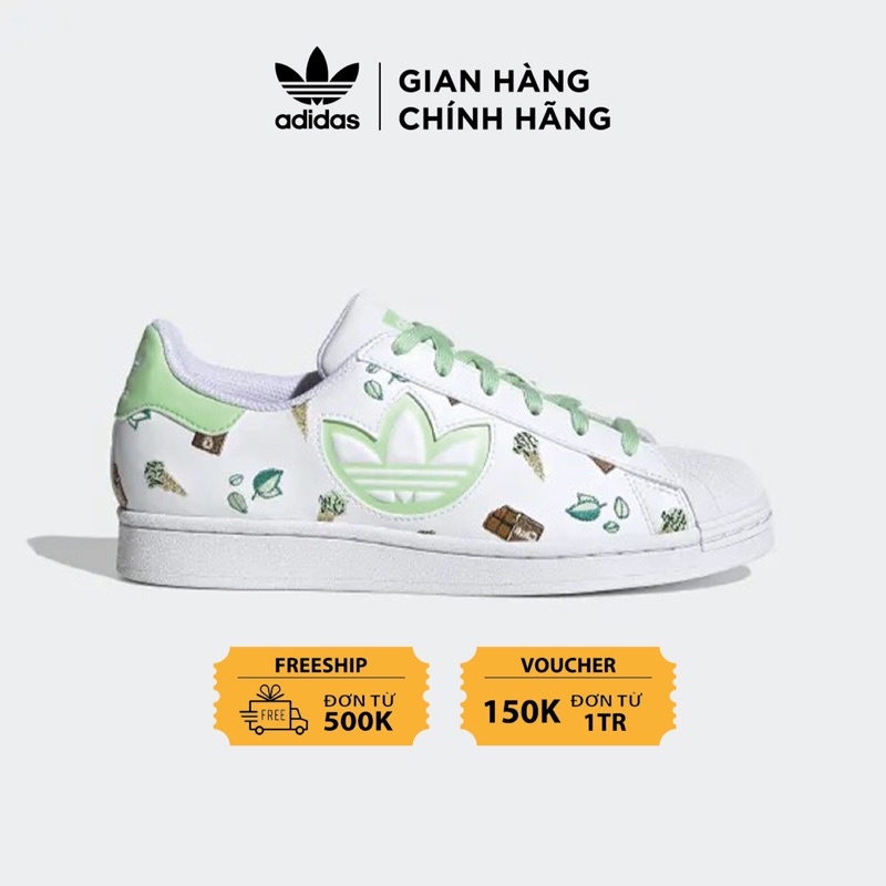 Adidas Superstar Shoes White Green H05668 'FREE SHIP ]