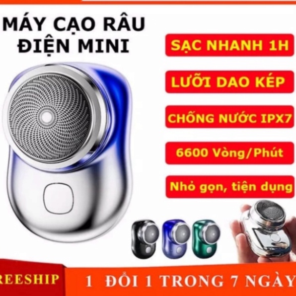 Máy cạo râu mini cao cấp lưỡi kép điện tự mài cho nam loại mới sạc type C chống thấm nước tiện dụng mới 2023 HOT HOT