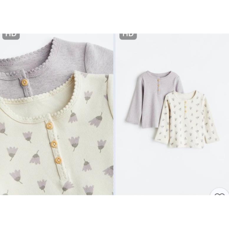 Set 2 bộ tăm hình hoa be và tím cho bé gái new