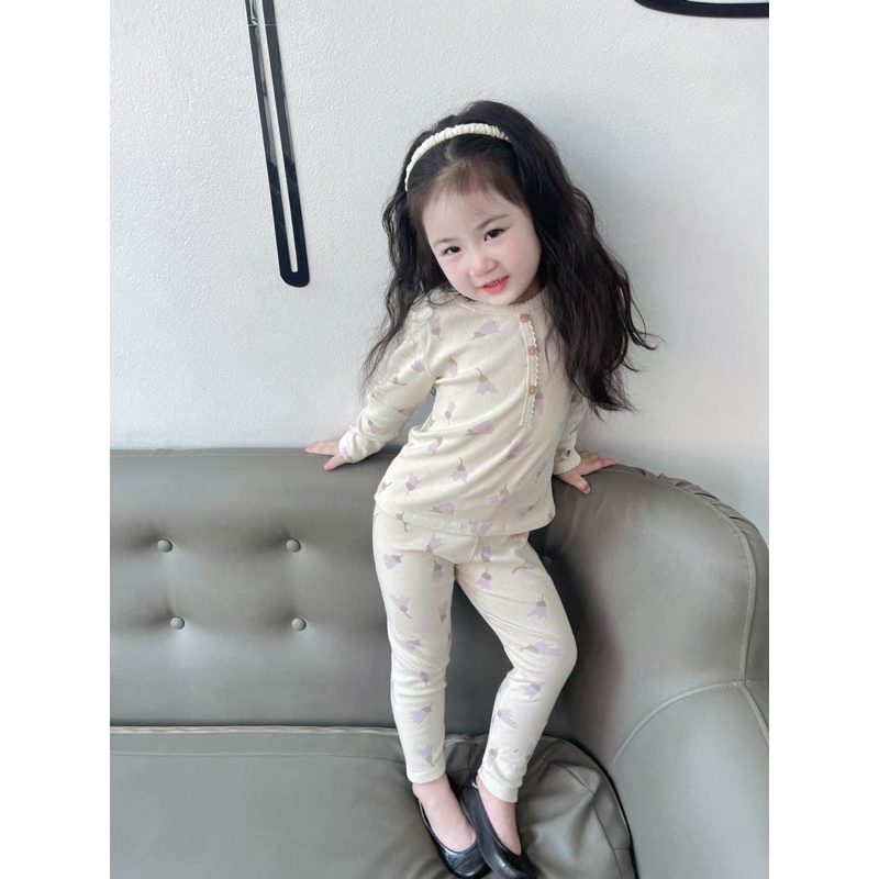 Set 2 bộ tăm hình hoa be và tím cho bé gái new