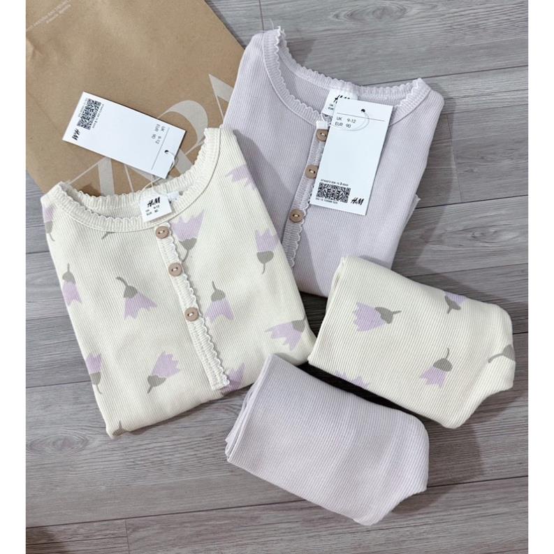 Set 2 bộ tăm hình hoa be và tím cho bé gái new