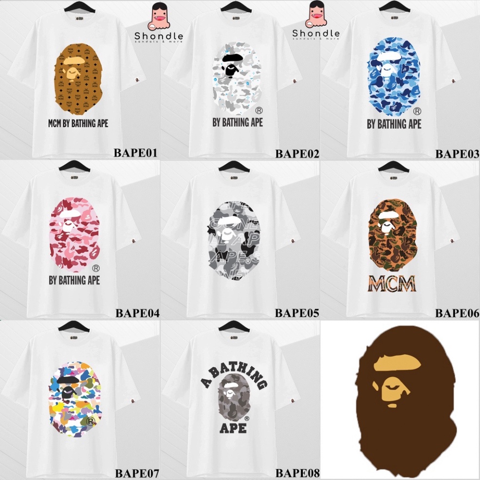 Áo Thun Bape MCM  Chất Liệu Cotton Co Giãn 4 Chiều Hình In 5D - Áo From Dáng Unisex Nam Nữ Hottend 2023