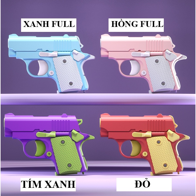 Đồ chơi nhựa in 3D sung m1911 mini cà rốt động lực