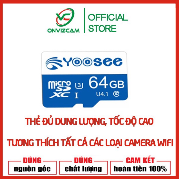 Thẻ nhớ ONTEK/ YOOSEE/ ONVIZCAM 32Gb / 64Gb thẻ nhớ dùng cho camera