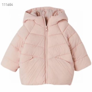 Áo phao Zara bé gái lót lông màu hồng kiểu basic hàng xuất dư xịn