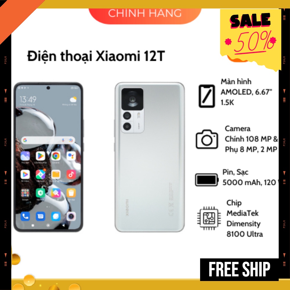 Điện thoại Xiaomi 12T 5G 256GB - Hàng Chính Hãng, Cấu Hình Cao,Pin Khủng, Sạc Siêu Nhanh, Chụp Ảnh Siêu Đẹp