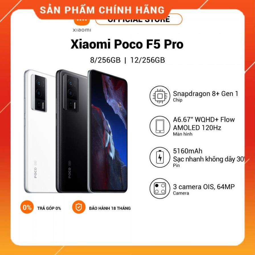 Điện thoại Xiaomi Poco F5 Pro AMOLED 6.67" | Snapdragon 8+ Gen 1 | 5160mAh