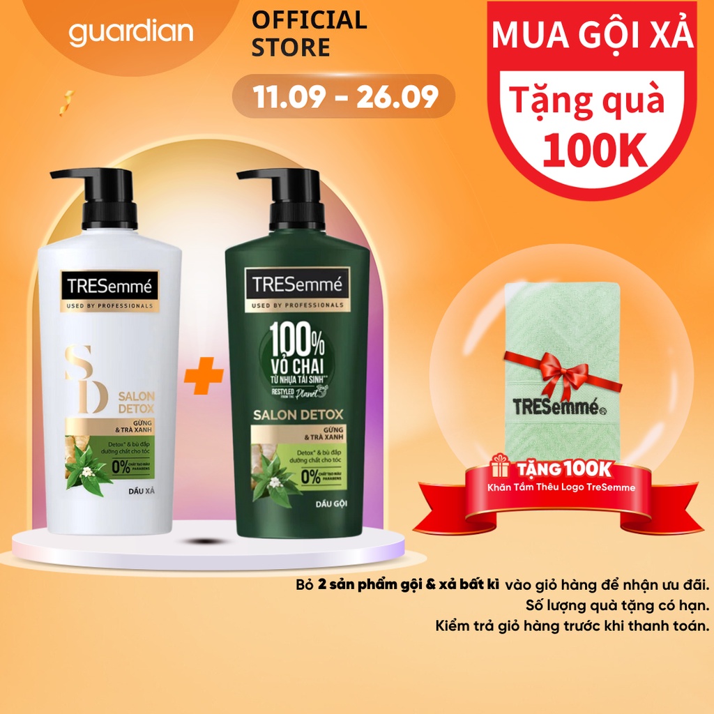 Dầu Xả Tresemme Salon Detox Gừng & Trà Xanh Sạch Sâu 620gr
