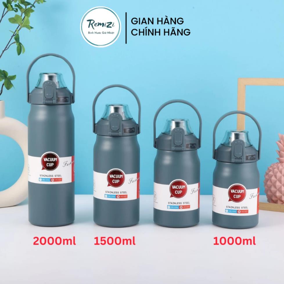 Bình Giữ Nhiệt 1L- 2L Phong cách Hàn Quốc inox 316 an toàn tặng kèm túi đựng và ống hút inox 316 an toàn | BigBuy360 - bigbuy360.vn