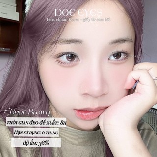 Kính áp tròng DOE EYES [Brian Brown chỉ có 0 độ] - Lens Hàn style douyin -  Kính áp tròng cận