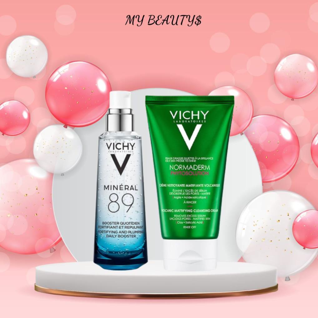 Bộ Đôi Dưỡng Chất Khoáng Cô Đặc Vichy Mineral 89 Serum Và Gel Rửa Mặt Ngừa Mụn Vichy Normaderm Gel | BigBuy360 - bigbuy360.vn