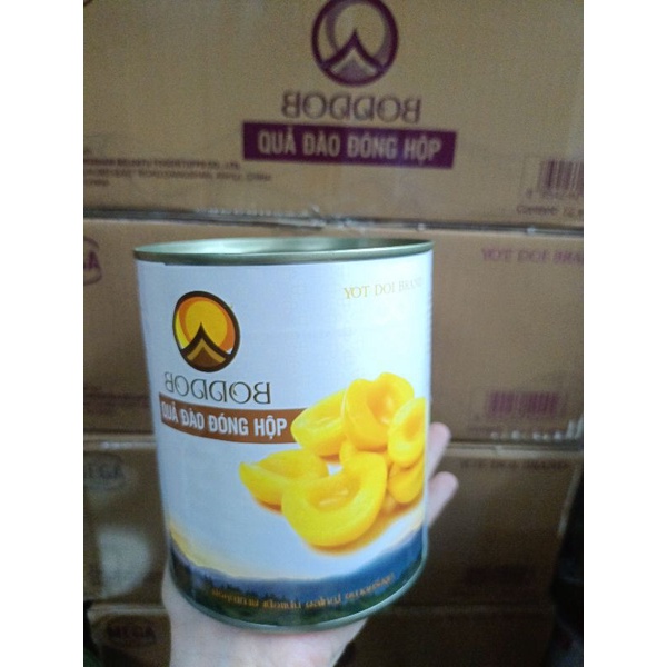 Đào thái ngâm nước đường Boddob pha trà đào