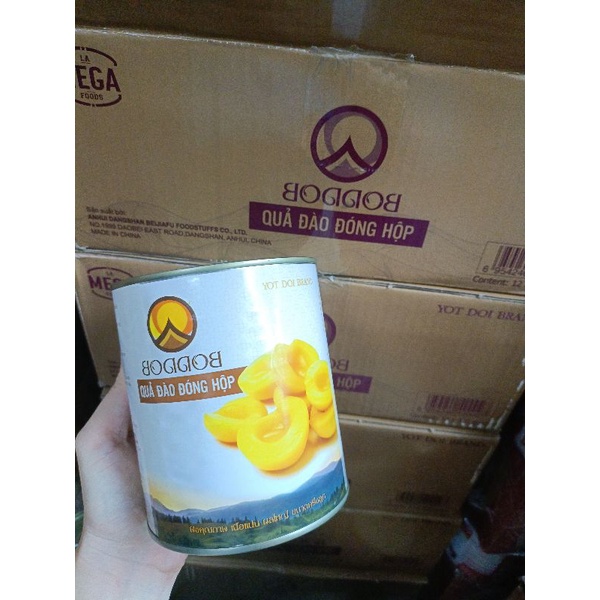 Đào thái ngâm nước đường Boddob pha trà đào