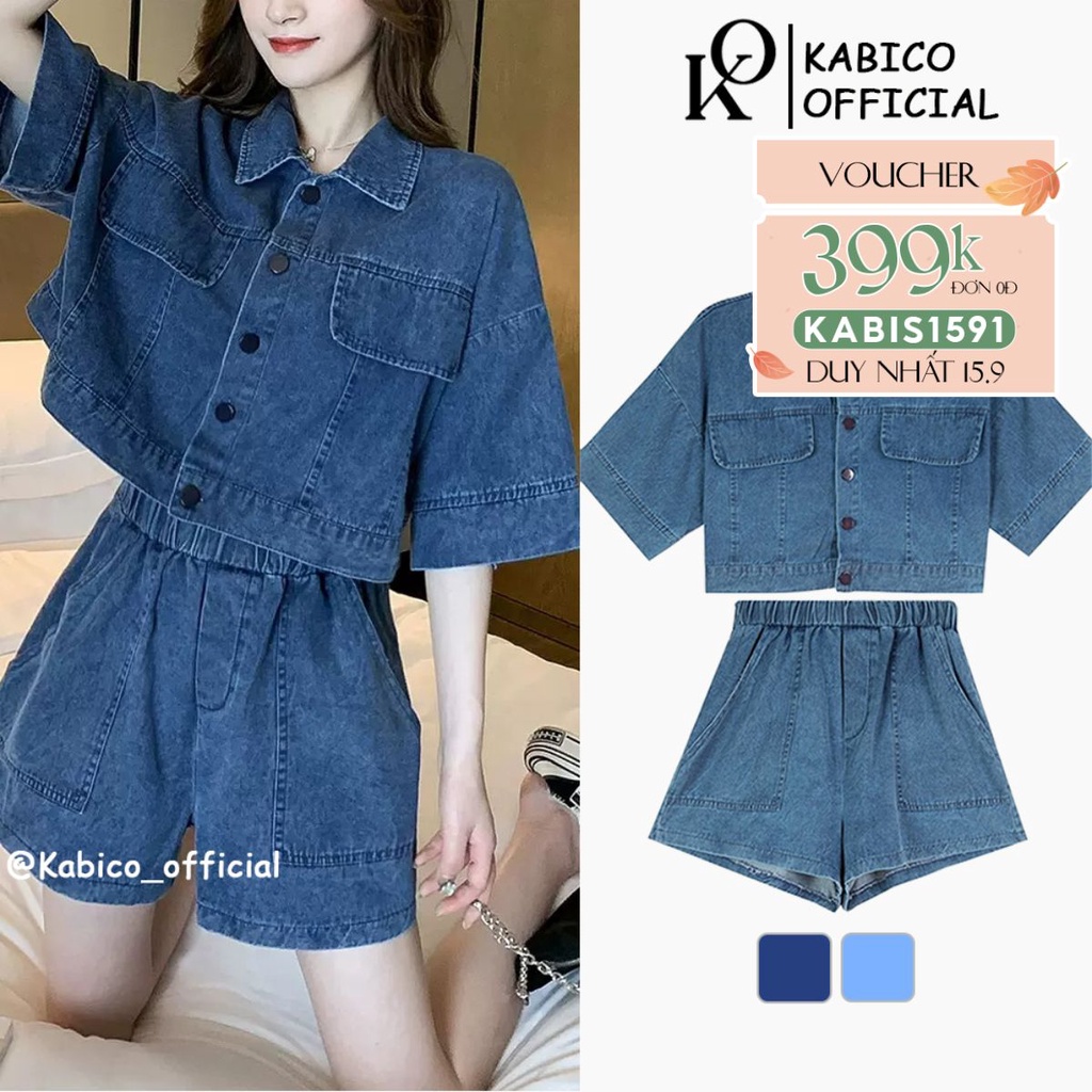 Áo khoác jean nữ dáng ngắn, áo khoác jean lửng, sét quần short và áo jean có bán lẻ_G7