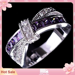 Nhẫn đính đá zircon phong cách thanh lịch dành cho nữ
