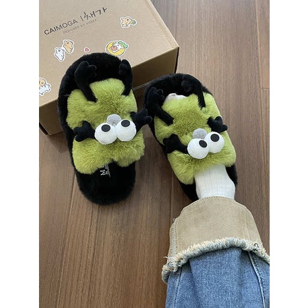 Dép Bông Đi Trong Nhà Đế Dày Họa Tiết Hoạt Hình Thời Trang Thu Đông 2023 Cho Nữ