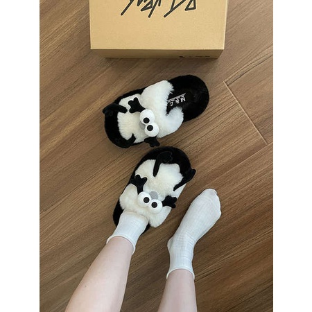 Dép Bông Đi Trong Nhà Đế Dày Họa Tiết Hoạt Hình Thời Trang Thu Đông 2023 Cho Nữ