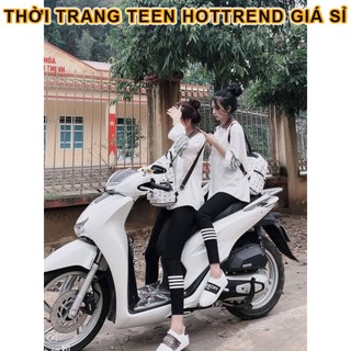 Quần legging Thome sọc 4 sọc - Quần legging nữ dài 3 sọc cạp cao nâng mông giá rẻ