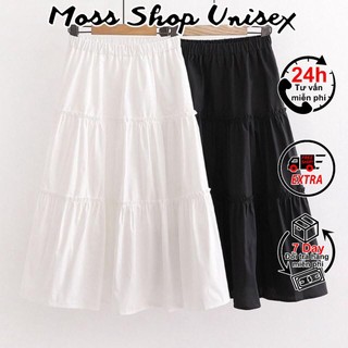Chân váy nữ - chân váy thô lụa mềm mát xòe 3 tầng mossshopunisex