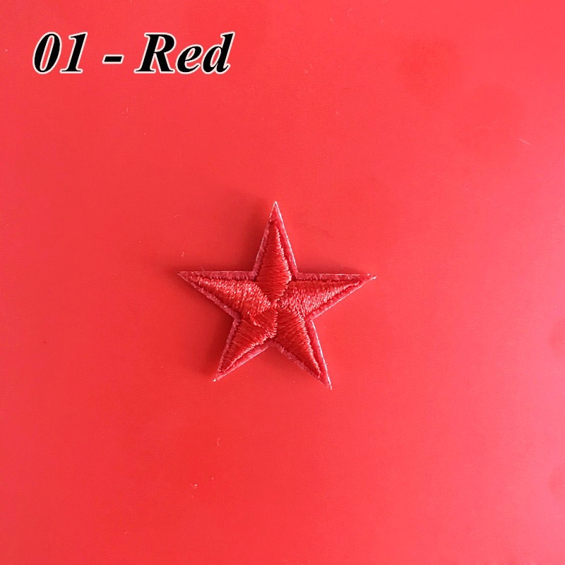 Sticker ủi nhiệt thêu hình logo hình ngôi sao nhỏ nhiều màu sắc size 3cm x 3cm - Patch ủi quần áo balo H149