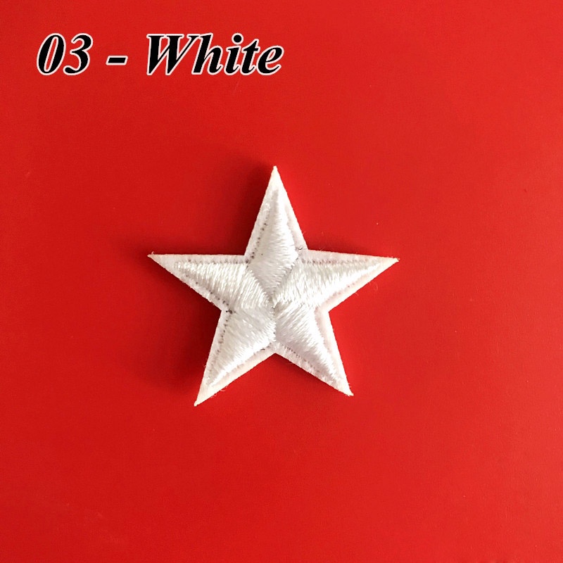 Sticker ủi nhiệt thêu hình logo hình ngôi sao nhỏ nhiều màu sắc size 3cm x 3cm - Patch ủi quần áo balo H149