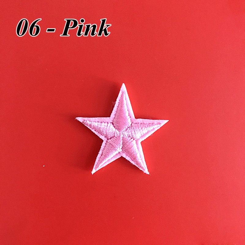 Sticker ủi nhiệt thêu hình logo hình ngôi sao nhỏ nhiều màu sắc size 3cm x 3cm - Patch ủi quần áo balo H149