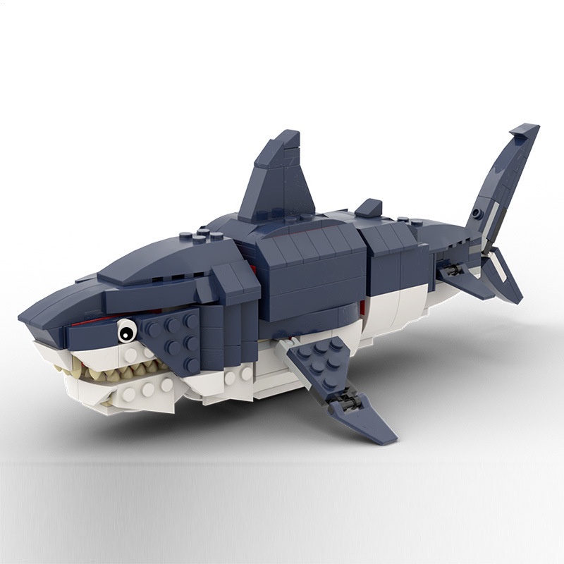 Đồ Chơi lego Lắp Ráp Hình Cá Mập Biển Màu Trắng Dễ Thương