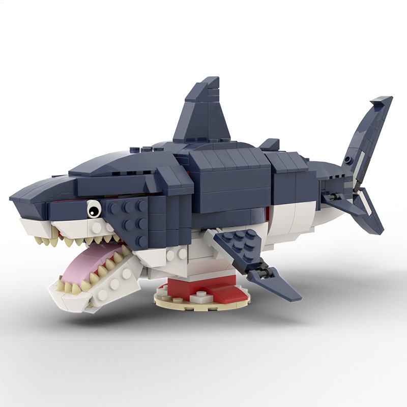 Đồ Chơi lego Lắp Ráp Hình Cá Mập Biển Màu Trắng Dễ Thương