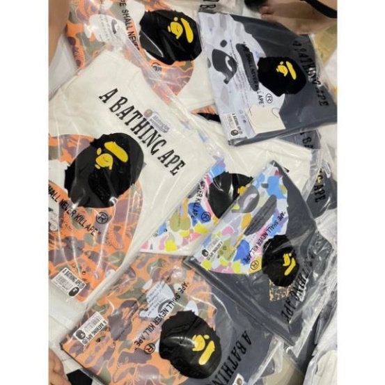 Áo Phông Nam Nữ Bape MCM Đen Trắng Form Rộng Unisex Cotton Co Giãn 4 Chiều