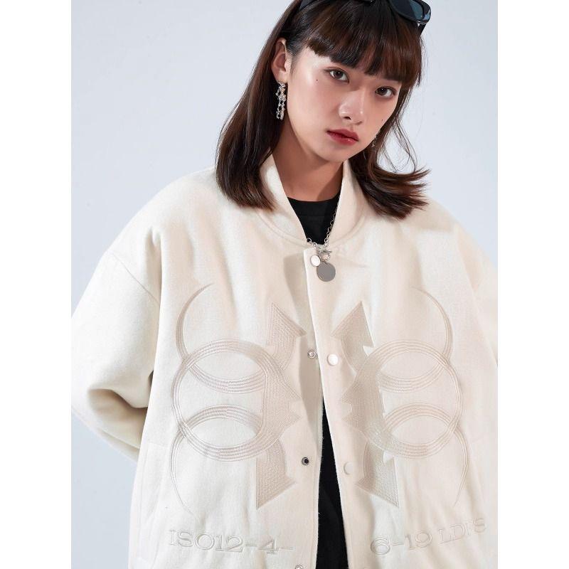 Áo Khoác Bóng Chày Thêu Họa Tiết Phong Cách retro Mỹ Thời Trang Cho Nam Và Nữ