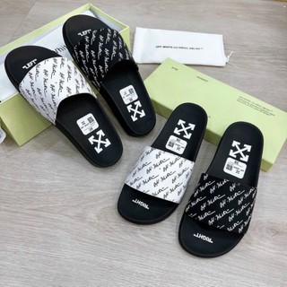 Dép OFF WHITE Chữ Nhỏ Chéo Chính Hãng.Dép Lê Nam Dép Quai Ngang Off White Cực Sang Siêu Hot Chào Hè 2023