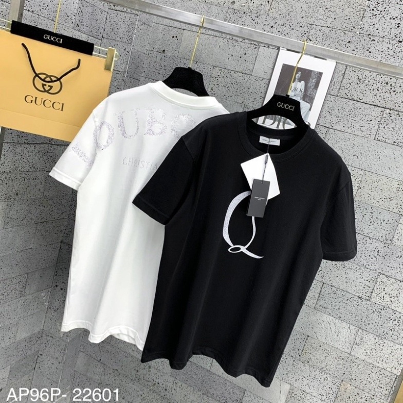 Áo thun LC phối in kim tuyến ngang tay chất liệu cotton siêu đẹp, Áo Phông Unisex Nam Nữ