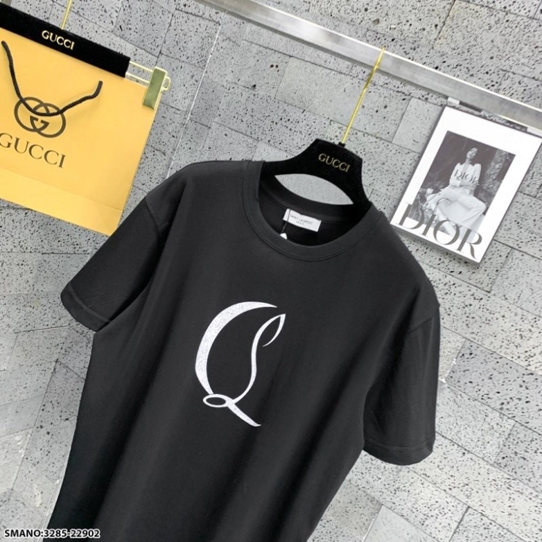 Áo thun LC phối in kim tuyến ngang tay chất liệu cotton siêu đẹp, Áo Phông Unisex Nam Nữ