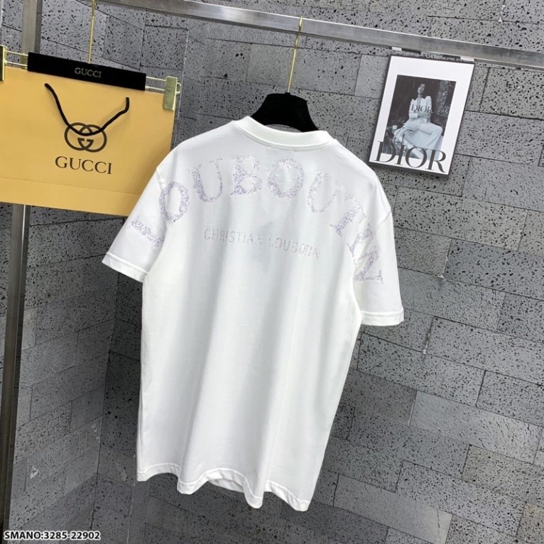 Áo thun LC phối in kim tuyến ngang tay chất liệu cotton siêu đẹp, Áo Phông Unisex Nam Nữ