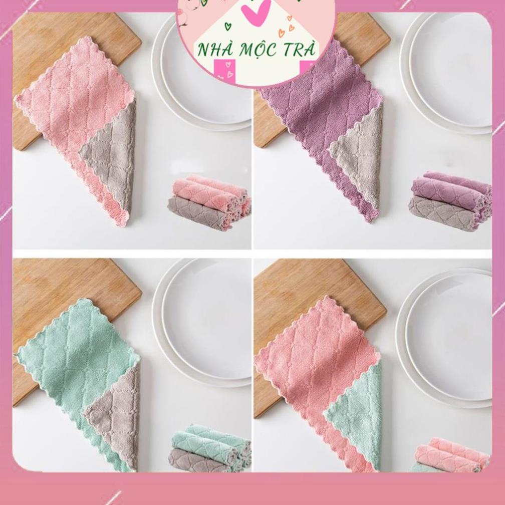 Khăn lau đa năng, khăn lau bếp, lau bàn ghế, bát đũa mềm mịn, thấm hút tốt, kháng khuẩn  - Mộc Trà Nhà Xinh