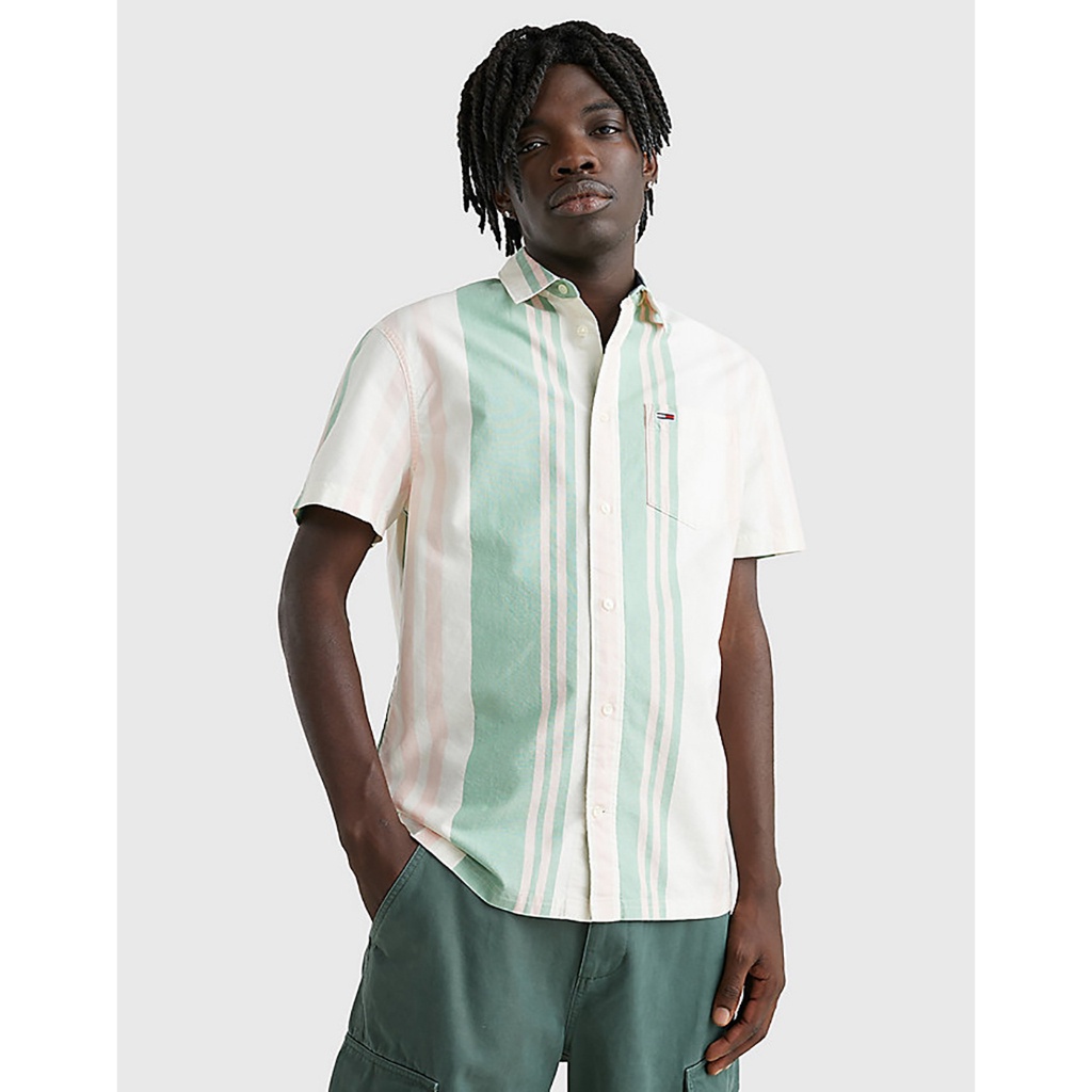 TOMMY HILFIGER - Áo Sơ Mi Nam Tay Ngắn Tjm Clsc Bold Stripe Shirt DM0DM15931LY3