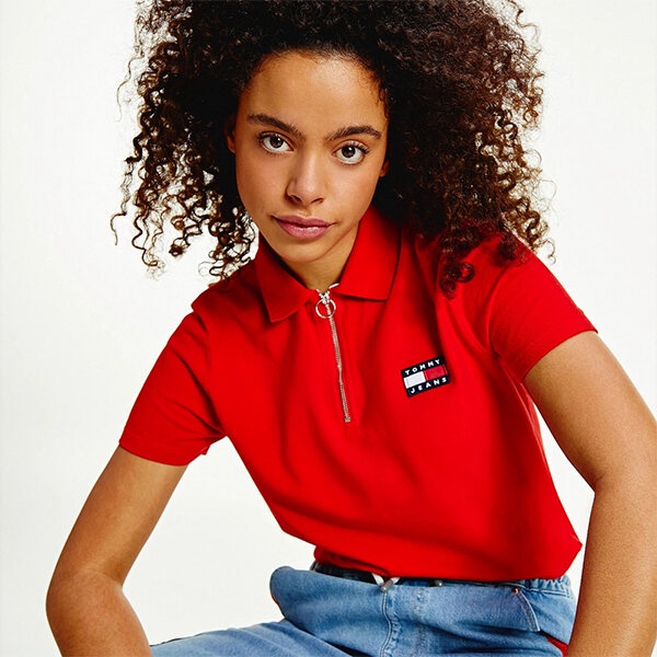 TOMMY HILFIGER - Áo Polo Nữ Tay Ngắn Tjw Tommy Badge Polo DW0DW09146LT3