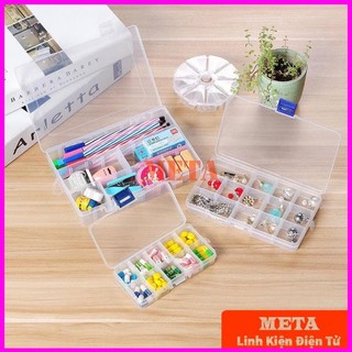 Hộp nhựa 24 ngăn trong suốt, hộp đựng linh kiện điện tử 24 ngăn