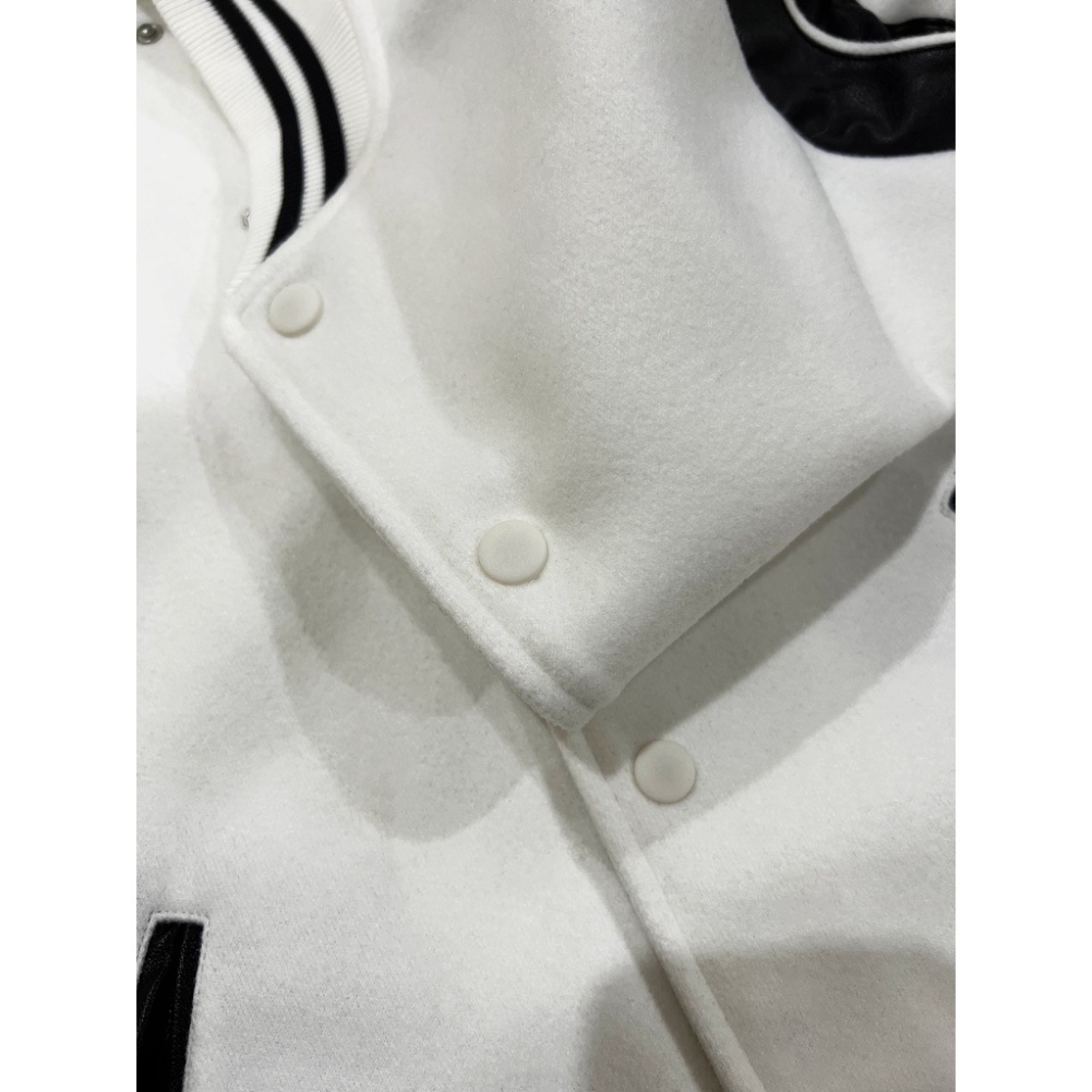 Áo khoác nam nữ, áo bomber TEDDY Trắng .