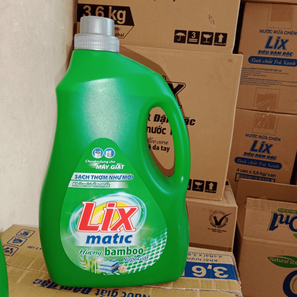 Nước Giặt Lix Matic Mới Hương Bamboo 3.6Kg - Chuyên Dụng Cho Máy Giặt