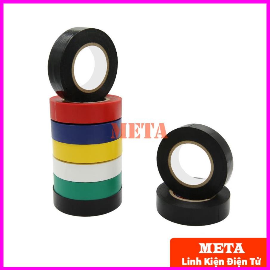 Băng dính điện màu đen, đỏ, vàng rộng 17mm x dài 600mm x dày 9mm
