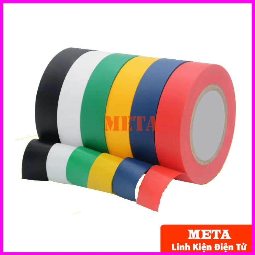 Băng dính điện màu đen, đỏ, vàng rộng 17mm x dài 600mm x dày 9mm