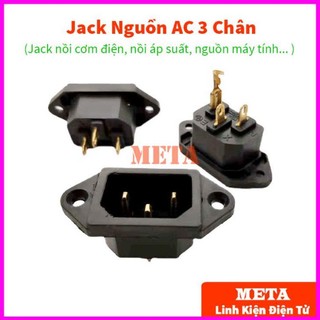 Jack Nguồn AC 3 chân, Jack nồi cơm điện, nồi áp suất, nguồn máy tính - loại có tai