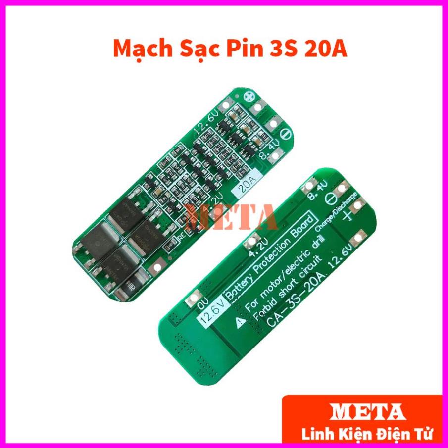 Mạch Sạc Pin 3S 12V-20A Sạc cân bằng và bảo vệ pin 18650 / Li-ion 3.7v (có chức năng phục hồi)