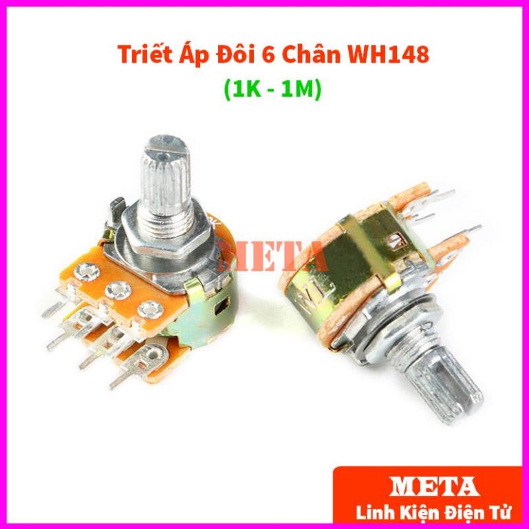 Triết Áp Đôi 6 Chân WH148 1K 2K 5K 10K 20K 50K 100K 200K 500K 1M (Biến trở Volum WH148, Núm vặn Volum)