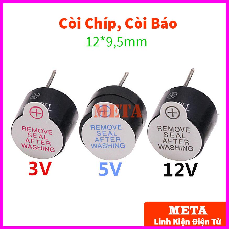 Còi Chíp, Còi Báo 3v 5v 12v kích thước 12*9,5mm