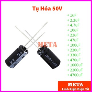 Tụ hóa 50v, tụ hóa phân cực 50v 1uf 2.2uf 4.7uf 10uf 22uf 47uf 100uf 220uf 330uf 470uf 1000uf 2200uf 4700uf