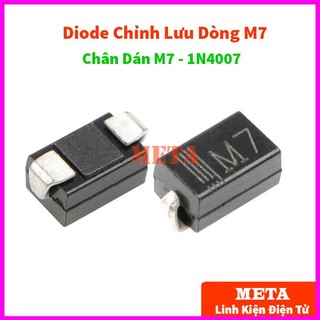 Diode chỉnh lưu dòng m7 1a/1200v 1n4007 in4007 m7 chân dán smd 4007