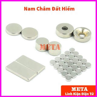 Nam châm đất hiếm tròn 8x5mm, 10x2mm, chữ nhật 20x10x2mm, siêu hít tiện dụng