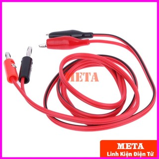 Cặp dây kẹp cá sấu kèm jack bắp chuối 4mm đỏ đen